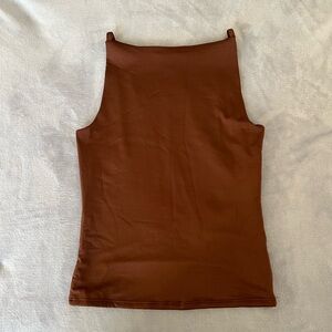 Brown Square Neck Top